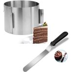 Empressco Yenilikçi Yuvarlak Ayarlanabilir Kek Kalıbı ve Pasta Sıvama Spatulası Seti
