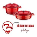 Empressco Yüksek Kaliteli Döküm 2× Trendy Serisi 5 Parça Tencere Seti - Altın - Seçenek 1