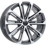 Emr 18 Inç 5X112 Verona Gun Metal Elmas Kesim Jant Modeli (4 Adet) - Matt Grey Polished