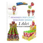Emrah Gültekin Fenomen Pop Çilek Şeklinde Şeker 1 Adet Lollipop & Mini Candy Eğlenceli Şeker Tekli Oyuncak Hediyeli
