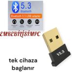 Emre Bilişim Bilgisayar Bluetooth Aparatı Çevirici Dönüştürücü Mini Bluetooth Adaptör Dongle 5.3 Yeni EMR 1 adet