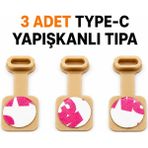 Emre Bilişim Type-C Yapışkanlı Tıpa Tüm Cihazlar Ile Uyumlu Yapışkanlı Şarj Yeri Koruma Tıpası 3 Adet kırem prime
