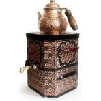 Emsalsan Bakır Jel Yakıtlı Nostaljik Semaver Çay Kazanı 3l Eskitme Vernikli