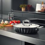 Emsan 30 cm Siyah Diagon Döküm Granit Karnıyarık Tencere