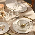 Emsan Alicia Fine Bone Yuvarlak Gold 60 Parça 12 Kişilik Yemek Takımı