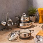 Emsan Andora İndüksiyon Tabanlı 15 Parça Çelik Tencere Çeyiz Seti