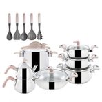 Emsan Anka İndüksiyon Tabanlı 18 Parça Golden Pink Çeyiz Seti