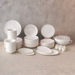 Emsan Fine Bone Freya 60 Parça Yuvarlak Gold Yemek Takımı 12 Kişilik Beyaz Bone Malzeme