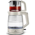 Emsan Glass Tea Xl 2 In 1 Cam Çay Makinesi ve Kettle Starlight - Krem