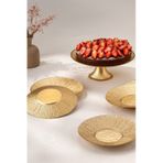 Emsan Golden 7 Parça Cam Pasta / Tatlı Seti Gold