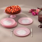 Emsan Pastel 7 Parça Pembe Cam Pasta Tatlı Seti