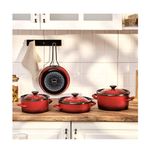 Emsan Pietra 7 Parça Kırmızı Tencere Seti