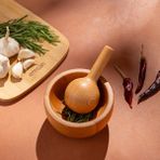 Emsan Rustik Bambu Havan Yuvarlak - Ahşap