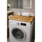 Emsay Store Doğal Ahşap BAMBU Banyo ve Çamaşır Makinesi Matı–Kaymaz ve Dayanıklı Tasarım- 80X50 CM Yerli Üretim