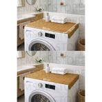 Emsay Store LÜKS Yeni Nesil Ahşap BAMBU Banyo ve Çamaşır Makinesi Matı – Kaymaz ve Dayanıklı Tasarım- 80X50 CM