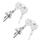 EMSea 2 Takım Cam Kapı Kilidi Sürgülü Vitrin Sergi Dolabı Teraryum Kilidi 4 Tuşlu 25x25MM Cam Dolap Kapılar Kapılar ve Pencereler Takı Dolapları