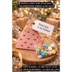 Emtory Gift Bonibon Pembe Kalpli Kutulu Hediyelik - Piramit Kutulu Hediyelik - Hoşgeldin Bebek Hediye 15 Adet