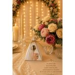 Emtory Home 10 Adet Gold İpli Bride Piramit Kutu - Nikah Şekeri Kutusu - Çerez Kutusu - Kına Hediyelik