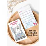 Emtory Home 100 Happy Cat Teşekkür Kartı - Kedili Teşekkür Kartı - Not Kartı - Paketleme Kartı - Hediye Kartı