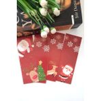 Emtory Home 12 Adet Kırmızı Yılbaşı Kitap Ayracı Kalın Kuşe 4,5 x 15 cm Hediye İçin 4 Model
