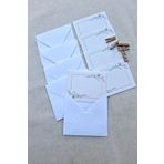 Emtory Home 15 Adet Beyaz Zarf ve Mandallı Çiçek Çerçeve Kart - Hediye Paketleme Kartı - Not Kartı 1.Hamur