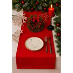 Emtory Home 230x40 Kırmızı Uzun Runner, Yılbaşı Masa Runner, %100 Pamuk Ince Kumaş