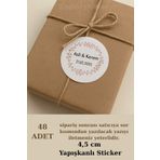 Emtory Home 48 Adet Yuvarlak Kişiye Özel Sticker 4,5 Cm - Nikah Sticker - Nişan Sticker Pembe 1.hamur