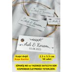 Emtory Home 50 Adet Kişiye Özel Paketleme Etiketi - Hasır İpli Düğün, Nişan, Nikah, Hediye Etiketi