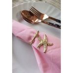 Emtory Home 6 Adet Deniz Yıldızı Metal Halkalı Gold Peçete Yüzüğü Altın