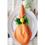 Emtory Home 6 Adet Hasır Halkalı Otantik Limonlu Peçete Yüzüğü - 10 x 10 cm - Sarı