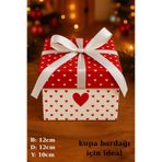 Emtory Home Akordiyon Kalpli Kırmızı Beyaz Hediye Paketi - Kurdele Dahil - Anneler Günü Hediye Kutusu 1adet