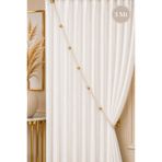 Emtory Home Ekru Krem Kruvaze Perde Tavan Korniş Bağlama Halatı - Gold Detaylı - Perde Süsü - 3 Metre - 1 Adet