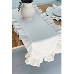 Emtory Home Full Pileli Keten Runner - Dekoratif Runner - Sehpa Örtüsü - 110x40cm -