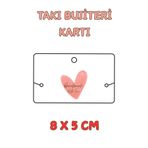 Emtory Home Kalpli Handmade With Love - 100 Adet Bileklik & Kolye Kartı - Takı Kartı - Paketleme Kartı Bujiteri