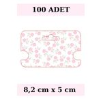 Emtory Home Pembe Çiçekli - 100 Adet Kolye Kartı - Bileklik Kartı - Takı Kartı - Paketleme Kartı