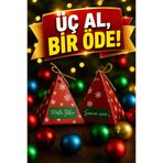 Emtory Home Senin İçin & Mutlu Yıllar Kırmızı 10'lu Yılbaşı Piramit Kutu - Hediye Kutusu - Yılbaşı Kutusu -