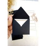 Emtory Home Siyah 5 Adet Mandallı Zarflı Not Kartı Seti 9 x 7 cm Hediye Kartı Tebrik Kartı