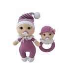 Emzikli Bebek Uyku Arkadaşı ve Çıngırak Amigurumi Organik Oyuncak