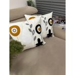 En Gözde Home Punch Nakışlı 2 Adet Kırlent Kılıfı - 43 x 43 cm - Gri - Siyah