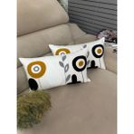 En Gözde Home Punch Nakışlı 2ADET Kırlent Kılıfı - 30 x 50 cm - Krem - Ekru