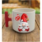 En Güzel Hediye Kırmızı T Kulp Yeni Yıl Hoho Noel Cini Tasarımlı Çay Fincan Modelleri - Açık Mavi - 300 cc