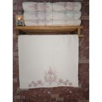 EN Home 50X90 Kadife Fransız Dantelli Çeyizlik Havlu - 50 x 90 cm - Pembe - Mor