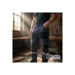 EN-NUR İŞ ELBİSELERİ EN-NUR WORKLİNE NEON YEŞİL DETAYLI ÇOK CEPLİ YAZLIK GRİ İŞ PANTOLONU