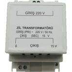En Parlak Zil Trafosu 15 Volt 15 Watt Raylı Trafo
