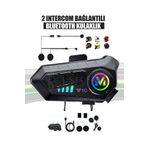 EN SİGA 2 Intercom Bağlantılı Su Geçirmez Motosiklet Kask Bluetooth 5.3 300m Intercoom 2.000mah