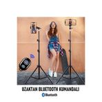 EN SİGA Bluetooth Kumandalı Tripod 2.1 Mt 360 Döner Başlıklı Telefon Tutucu Ring Light Stüdyo Lamba Ayağı