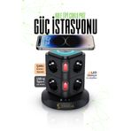 EN SİGA Kule Tipi Çoklu Priz USB ve Type-C Çıkışlı 3680W Akım Korumalı Masaüstü Güç İstasyonu