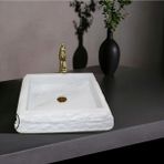 En Trend 11 Ezgi Beyaz Mermer Dışı Eğimli Patlatma Kare Lavabo-125