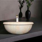En Trend 11 Hale Traverten Çemberli Yuvarlak Lavabo-267 - Gri