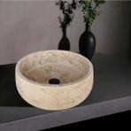 En Trend 11 Hale Traverten Yuvarlak Düz Lavabo-310 - Gri